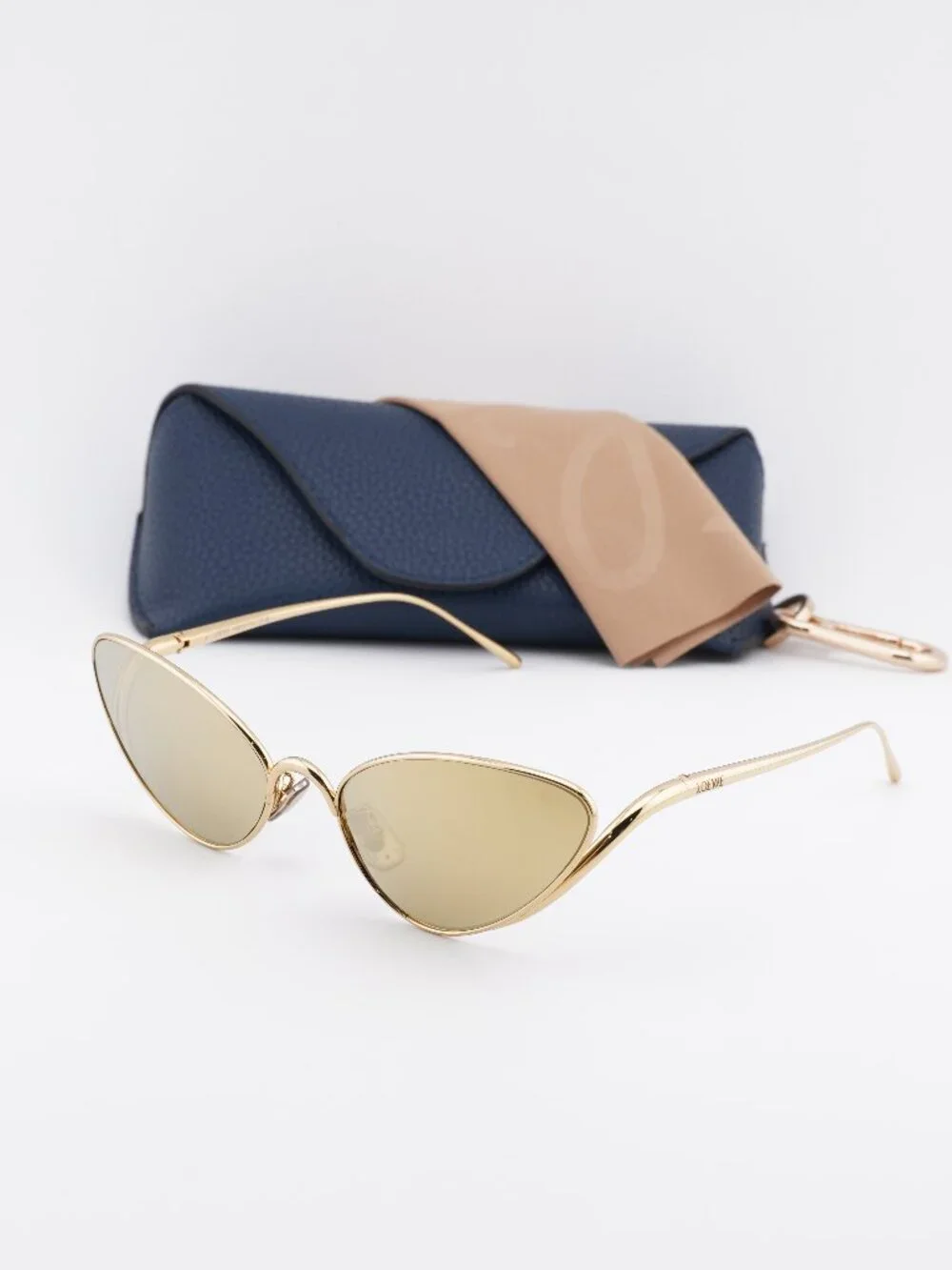Loewe LW40179U 30G Cat Eye Sunglasses - Gold / Yellow Gold Mirror